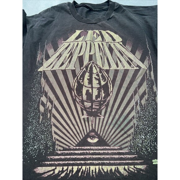 VTG Led Zeppelin Sky Is Full... T-Shirt Medium Black Single Stitch Distressed - Picture 11 of 11
